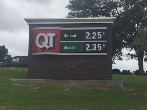 Gas prices at the QT station on Pelham Road off I-85 jumped 20 cents overnight.
 