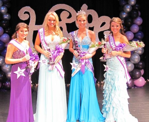 The Miss Blue Ridge Relay for Life 2013 winners, left to right: Kennedy Crump, Keri McKittrick, Kaylee Henderson, and Bailee Seppala.
