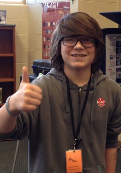 Andrew De Vito is pictured after he voting in the S.C. Junior Book Award selection.