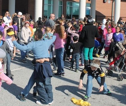 The students danced, cheered their peers and enjoyed a cookout for lunch at the annual parade.