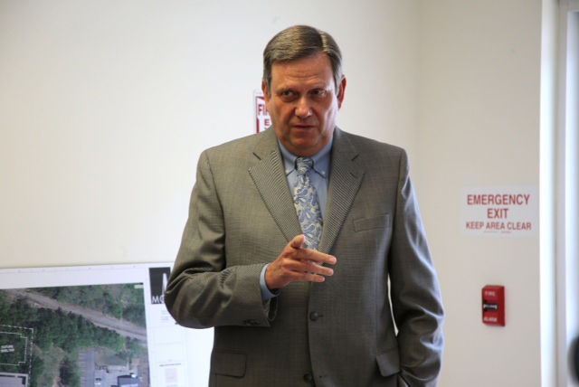 Jeff Smith said he announced the $100,000 donation from his family's philanthropic foundation to challenge large donors to contribute to the Daily Bread Ministries homeless rehabilitation center.
 