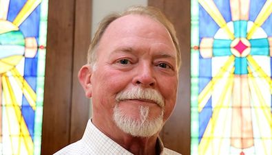 Eddie Donald, of Foothills Art Glass, designed the stained-glass windows that adorn the front of Pelham Medical Center’s new chapel.
 