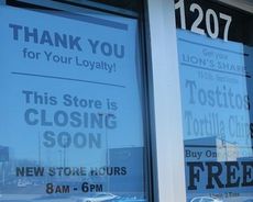 The signs on the windows of explains the new hours and imminent store closing at the Food Lion store at 1207 W. Wade Hampton Blvd.