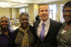 Left to right: Sharon Durrah, Dorothy Talley, Allen Smith and Linda Bivings pose for a group photo after the 11th Annual Dr. Martin Luther King, Jr. Day Luncheon. City Councilman Wayne Griffin (home page photo) organized the event.