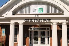 Greer State Bank is posting banners signaling its celebration of 25 years of service to the community.