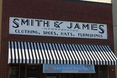 Jessica McIlvenny's first downtown project under her small business, Dixie Signs, was updating Smith & James.