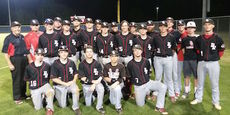A happy Blue Ridge team poses for photo after defeating Chapman, 9-3, at Inman Tuesday night.
 