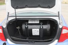 This shows the rear tank in the trunk for compressed natural gas.