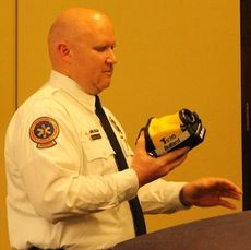 Capt. Josh Holzheimer presented at Greer City Council. He exhibited a Thermal Imaging Camera the department received with a grant.