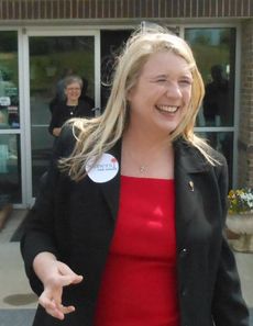 Amanda Somers is all smiles as she announced her candidacy for South Carolina Senate District 5.