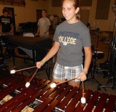 Amy Young practices on the xylophone Tuesday at the Greer High School band room. 