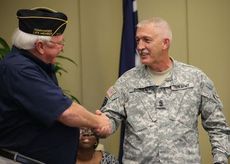 Sgt. Martin Bowen was recognized for his retirement from the South Carolina Army National Guard. Preston Johnson of the Disabled American Veterans gave Bowen a plaque. Mayor Rick Danner presented a proclamation to Bowen commemorating the occasion.