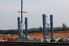 Assembly has begun with the rubber-tiered gantry cranes at the Inland Port.