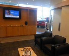 The waiting area at D&D Ford features a room for reading and watching TV. Two work stations with Internet service and a separate play room for children are among additional ammenities.