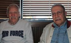Van Lynn, left, and Clyde Showalter are veterans of the Korean War era. Lynn was a Staff Sergeant in the Air Force, based out of Topeka, Kan., and saw duty in Japan and Korea. Showalter, Pfc. Army, was drafted while working in a mill.