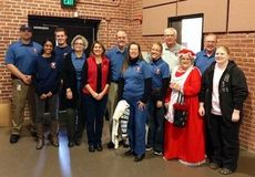 The Citizens Police Academy Alumni played a big role in the set up and toy distribution. Chief Dan Reynolds and Mrs. Claus complete the group.