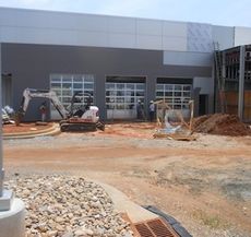 The service bays at the new D&D Ford location at 13645 E. Wade Hampton Blvd. give the dealership a face as construction continues on the state-of-the-art showroom facility.