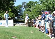 Bill Engvall entertained fans following him at Thornblade Club by telling jokes while waiting for a foursome to clear the fairway.
 