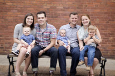 Co-founders of The Church at Greer Station are: Trevor and Emily Hoffman with son, Jude, on the left, and David and Amy Eill and sons Canon and Judson.
 
 