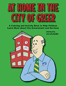 “At Home in the City of Greer” is a free 32-page coloring and activity book produced by the city and drawn by Greer native, Roy Miller, Jr.
 
 