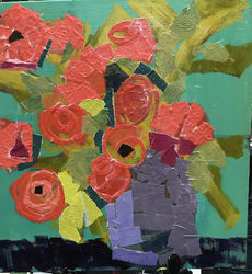 Rose-themed art created by Greenville artist Kim Hassold.
 