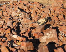 These pieces of bricks were dropped here for the Greer community to salvage as memorabilia from Allen Bennett Hospital.
 