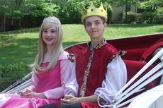Morgan Grace Privette, 13, and Eric Rhom, 17, welcomed princesses and dragon slayers to the Cannon Centre Sunday for 