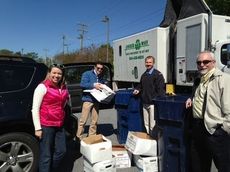 Some of more than 20,000 pounds of paper is dropped off to be shredded Wednesday during the Greer State Bank's Shred Day and Food Drive at its main branch on W. Poinsett Street.
 