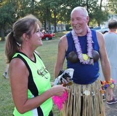 Tom Laws was assisted by Melinda in coordinating his wardrobe for the inaugural Heels for Meals race.