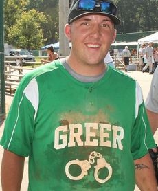 It only took one game to wear part of the field on this Greer Police Department player.