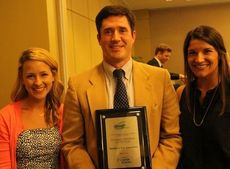 Dr. William Steigerwald shares the award with Southern Eye Associates staff Felicia Murphy marketing director, left, and Caitlin Reese, marketing manager.
 
 
