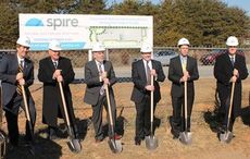 The ceremonial groundbreaking took place at the Spire Natural Gas Fueling site at S. Highway 101. Left to right: Greer Chamber of Commerce President/CEO Mark Owens, Greer CPW Engineering and Planning Manager Randy Olson, Greer City Administrator Ed Driggers, Spire COO Peter Stansky, Siemens Alternative Energy Project Director Scott Keeley and Greer Mayor Rick Danner.
 
 
