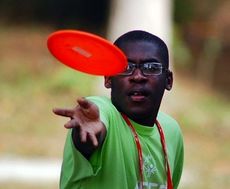 Special Olympians compete at Century Park's disc golf course
