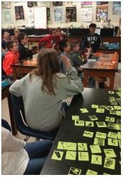 RMS students word sort in Williams' class