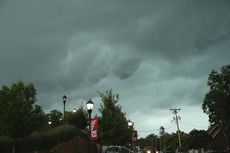 Storm clouds above City Park foreshadowed the thunderstorm that forced cancellation of last week's Greer Idol and Tunes in the Park.