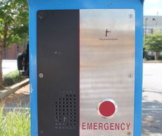 An emergency box is found midway on the pole that connects directly into 911 dispatch.
 