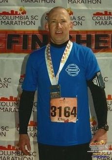 This is one photo Sgt. Chris Forrester couldn't imagine before April 2009, when he methodically dropped 90 pounds and began running marathons.