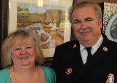 Fire Chief Chris Harvey with his wife, Donna.
 