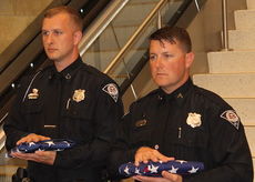 Flags that flew over the nation's Capitol are returned in honor of fallen Greenville police officer Allen Jacobs.
 