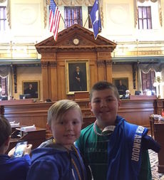 Carter and Landon at the State House.
 