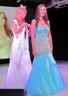 Sydney Sill is crowned Miss South Carolina Teen by Rachel Wyatt, Miss America's Outstanding Teen, during a ceremony in Columbia last Sunday.