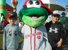 Reedy Rip'it of the Greenville Drive made a big impression at the Heart Walk.
