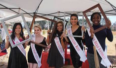 Mya Machen, far right, is framed among other queens.
 
 