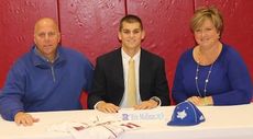 Eric Mullinax, pitcher and third baseman with the Riverside Warriors, has signed to play baseball with the Limestone Saints. His parents, Richard and Gretchen, attended the signing ceremony.
 
 