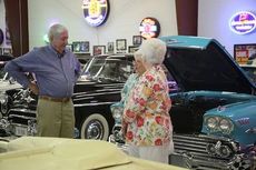 The cars in Jim Benson's Automobile Museum have been restored to their original appearance.
 