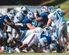 There was plenty of action in the trenches at the Panthers-Bills joint camp at Wofford College Tuesday.
 