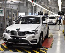 The 3.5 millionth BMW produced in Greer, a BMW X4 xDrive20i, is driven off the assembly line and headed to China.
 
