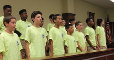 The boys class was seated in the jury box at the Greer Municipal Complex courtroom.
 