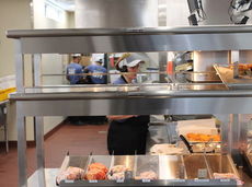 More space is designed for staff to maneuver in the serving and kitchen area.
 