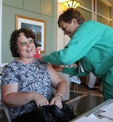 Kathy Phoenix said her immune system led her to get a flu shot Tuesday.
 
